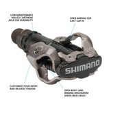Pedals Shimano PD - M520L SPD W/ Cleats SM - SH51 - Black - Genetik Sport